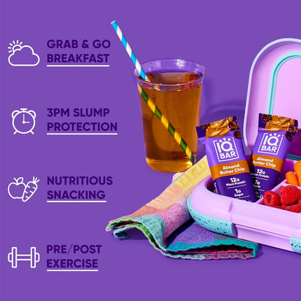 Brain Body Keto Protein Bars - Almond Butter Chip Bars 12 - Count Energy Bar - Low Carb High Fiber Vegan Bars Low Sugar Meal Bars - Vegan Snacks