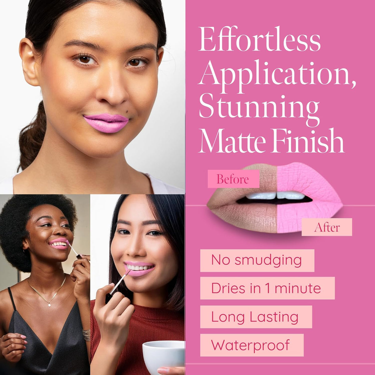 Matte Liquid Lipstick | Baby Pink Light Pink Lip Color - photo 3