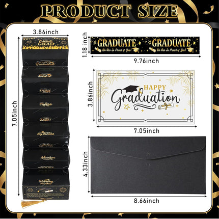 Pasimy 2026 Graduation Money Cards with Envelope for Cash Gift Graduation Money Holder Party Cash Cards for Class of 2026 College High School Grad Party Supplies Men Women Gift (Black Gold,2 Pcs)