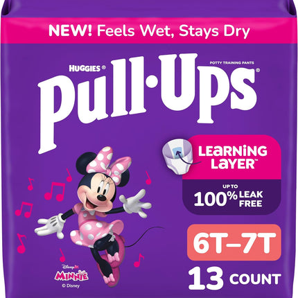 Pull-Ups Girls' Potty Training Pants, Size 6T-7T Training Underwear (55-75 lbs), 13 Count