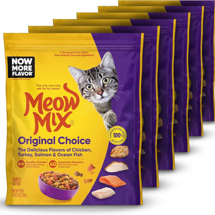 Meow Mix Original Choice Dry Cat Food, 18 Ounce (Pack of 6)