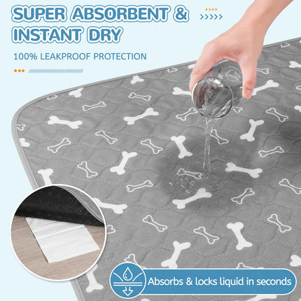 Washable Pee Pads for Dogs, 2 Pack Reusable Puppy Pads, 18"x24"