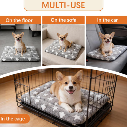 Tapete para cama de perro, reversible para jaula, lavable a máquina para perros pequeños