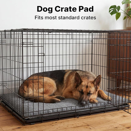 Veehoo Chew Proof Dog Crate Pad, Indestructible Dog Bed Crate Mat with Reinforced Stitching, Large Chew Resistant Kennel Pad for Aggressive Chewers, Machine Washable, 35" x 22"