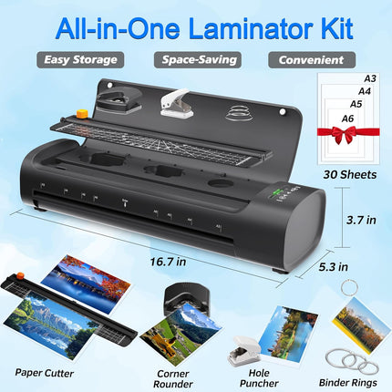 SourcetoHome 13 Inch Laminator Machine with 30 Laminating Sheets, A3 11-in-1 Hot & Cold Thermal Laminator for Teachers, 60S Fast Warm-Up, 450mm/min, Never-Jam Design Laminate Machine for Home, Office, School - supplement facts label