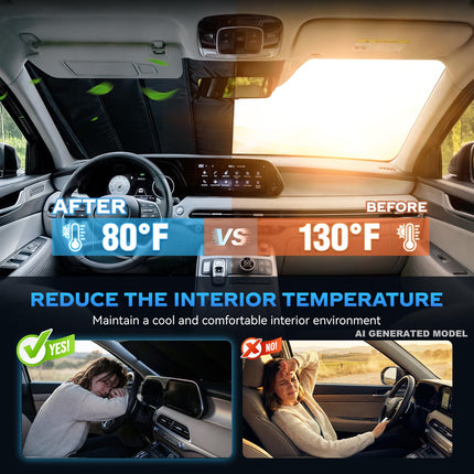 Windshield Sun Shade for Toyota RAV4 2019-2026 Folding Design