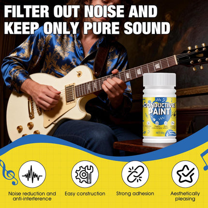 Premium Conductive Paint for Electric Guitar Shielding & Blocker for Pickup Cavities & Circuit Chambers,50g (Resistivity: 10-90 ohms/cm)
