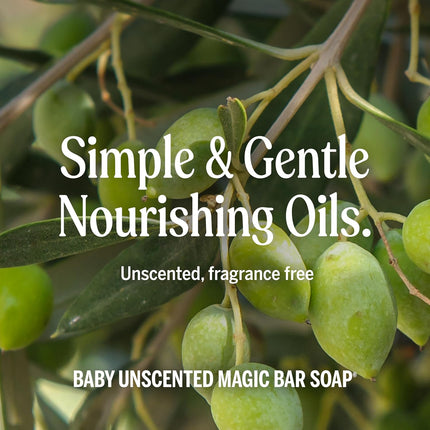 Dr. Bronner's Pure-Castile Baby Unscented Magic Bar Soaps - Made with Regenerative Organic Certified Oils - For Face, Hand, Hair Gentle on Sensitive Skin - Soap Bars for Men & Women - 2 Pack, 5 oz