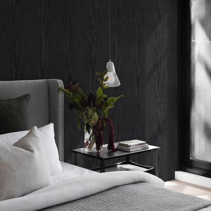 Black Wood Grain Wallpaper Contact Paper for Cabinets 118’’17.7’’