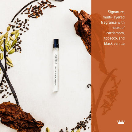 Cremo Spray Cologne, Spice & Black Vanilla, 0.33 Fl oz