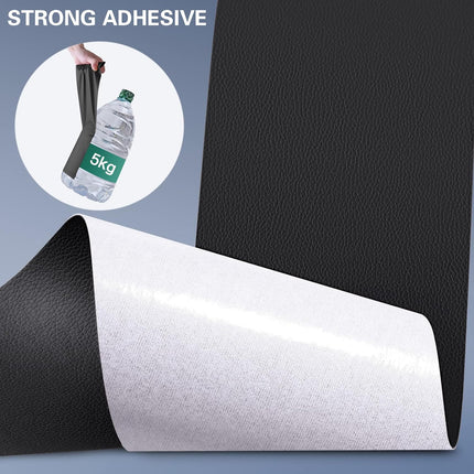 Self Adhesive Leather Repair Patch Kit, 31.4 in x 16 in Large Vinyl Leather Repair Tape for Furniture, Car Seat, Couch, Sofa, Chair Black