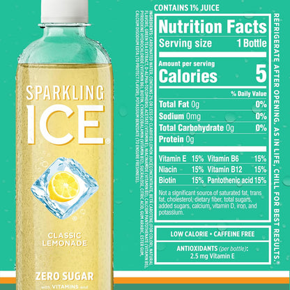 Lemonade Variety Pack, Zero Sugar Sparkling Water, with Vitamins and Antioxidants, 17 fl oz, 12 count - photo 3