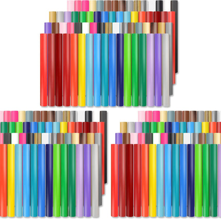 65 Pack Permanent Vinyl, Self Adhesive Vinyl Sheets for Cutting Machine, Permanent Outdoor Sheets for Party Decoration, Sticker, DIY Mug, Car Decal