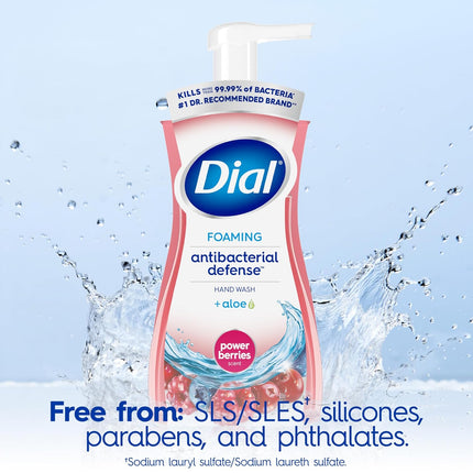 Dial Antibacterial Foaming Hand Wash, Power Berries, 7.5 fl oz (Pack of 6)