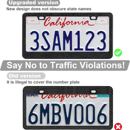 QUANQIUFEI Bling License Plate Frames for Women, Sparkly Rhinestone Diamond Car Accessories with Glitter Crystal Caps (1 Pack Black)