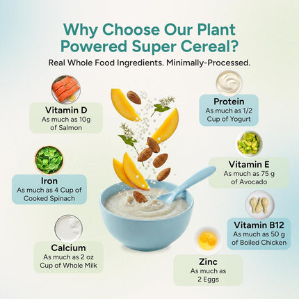 Else Nutrition Super Cereal For Babies 6 mo+, Baby Cereal with Real Whole Plants, Nutritionally Balanced meal, with gluten free carbs and plant protein (Mango, 1 Pack)