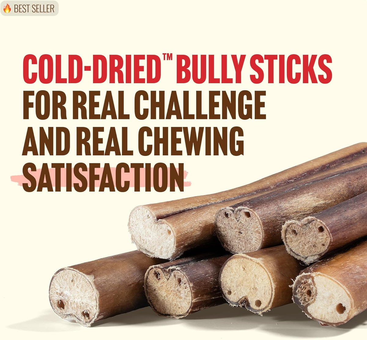 Bully Sticks 6 Inch, 5 Count, Single Ingredient Beef Dog Chews - photo 2