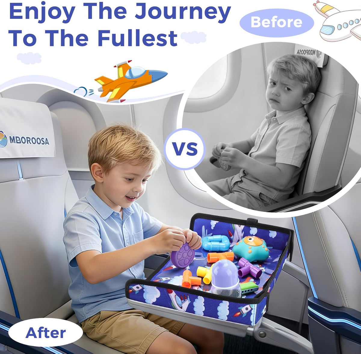 Airplane Tray Table Cover – Foldable Travel Tray Cover for Toddlers 1-3 – Universal Fit for Airplane - photo 5