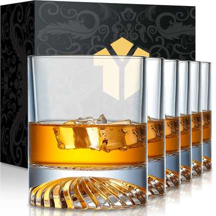 Whiskey Glasses Old Fashioned Glasses Set of 4 12oz Rocks Glasses Gift for Men Women Drinking Bourbon Scotch Cocktails Rum Cognac