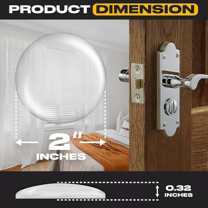 Clear Door Stoppers - Medium 2" (6 PCS) - Door Stoppers for Wall with Strong Back Adhesive - Quiet and Shock Absorbent Silicone Wall Protectors from Door Knobs - Protects Every Surface