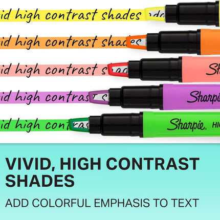 Sharpie Clear View Highlighter Sticks, Chisel Tip, Assorted Fluorescent, 8 Count - School, Home, and Office Use, Teacher Supplies
