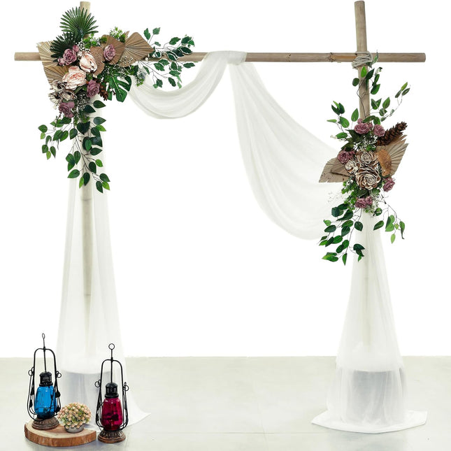 Pack of 2 Wedding Arch Drape Panel (30" Width x 30ft Long) Sheer