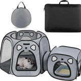 Cat Playpen with Separate Litter Box Area, Large Foldable Waterproof Cat Tent