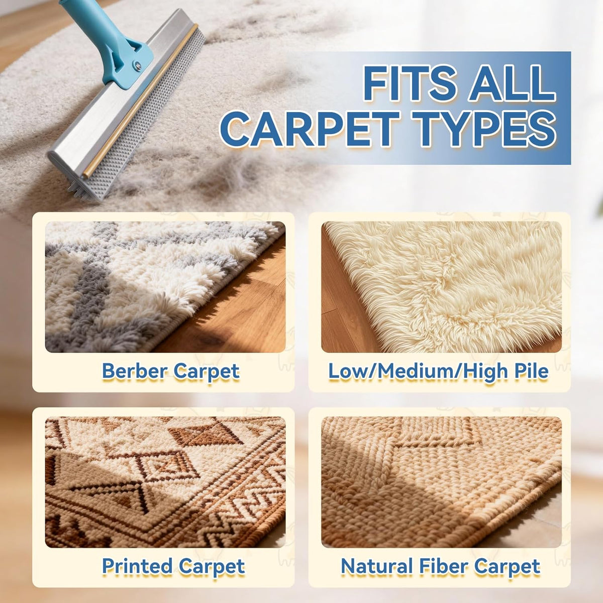 Carpet Rake for Pet Hair Removal - photo 5