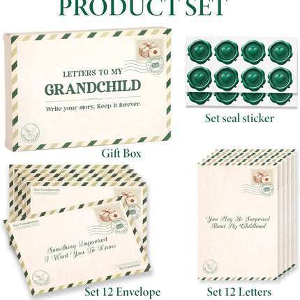 Letters to my Grandchild: 12 Prompted Letters with Envelopes, First Time Grandma Gifts for Grandma, Grandpa, Grandparent, Mothers Day Gifts For Grandmother, New Grandparent