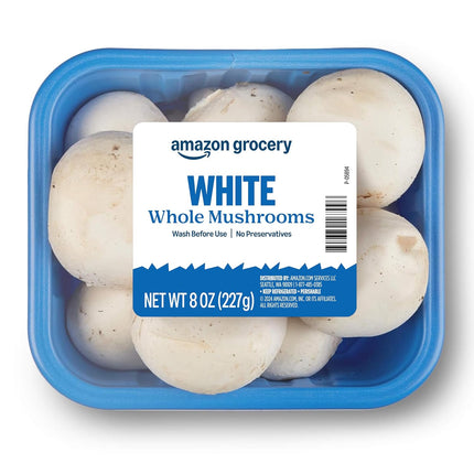 Amazon Grocery, Whole White Mushrooms, 8 Oz