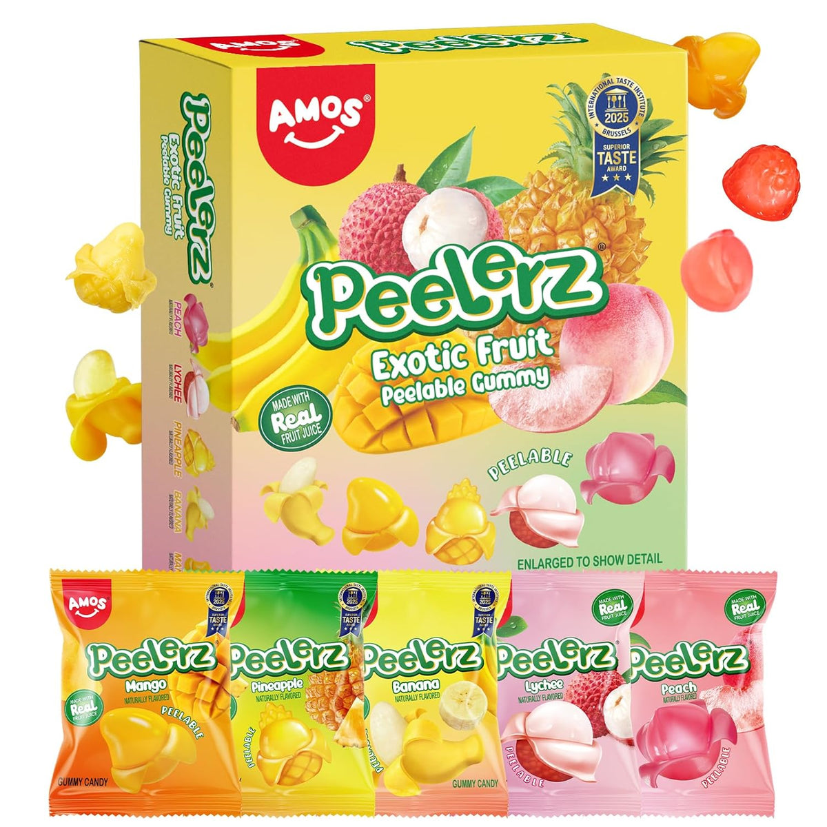 Peelable Exotic Fruit Gummy Candy - 5 Fruit Flavors, 8.47 oz - photo 3