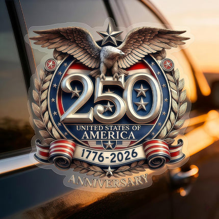 5PCS 250 Anniversary USA Stickers (1776–2026), 250 Anniversary USA Window Decal, USA 250th Anniversary Birthday Patriotic Vinyl Sticker for Car Windows Refrigerator Laptop Truck SUV