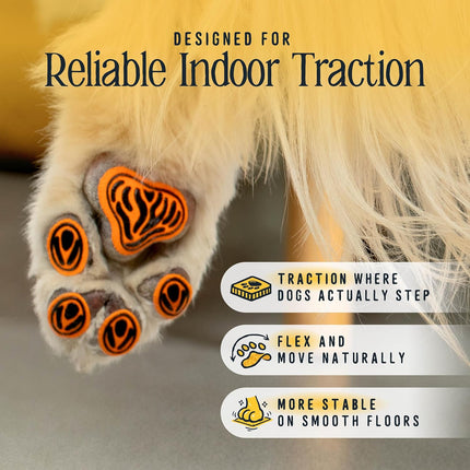 DOK TigerToes Premium Paw Grips for Senior Dogs, 40ct of Pre-Cut Anti Slip Dog Paw Pads for Hardwood Floors, Provides Traction for Slipping (40 Total Grips, Size Large)