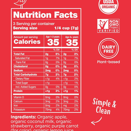 Amara Organic Fruit Bites Sweet Strawberry - No Added Sugar, Dairy-Free, Nut-Free Healthy Fruit Snacks, Made with Organic Whole Foods, Allergy-Friendly Healthy Fruit Snacks for Kids - 21g 6PK