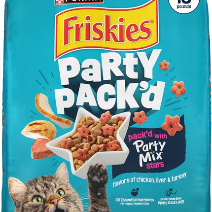 Purina Friskies Party Pack’d with Flavors of Chicken, Liver and Turkey Crunchy Dry Cat Food - 15 lb. Bag