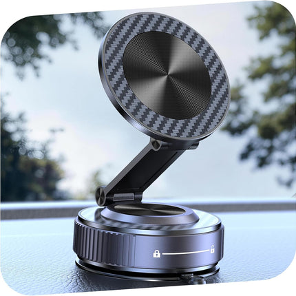 Vacuum Magnetic Phone Holders for Your Car [105+LBS Suction & 3800gf Magnetic] Magsafe Car Mount, 360° Adjustable Car Phone Holder Mount for Windshield/Mirror/Kitchen/Gym for iPhone & Android