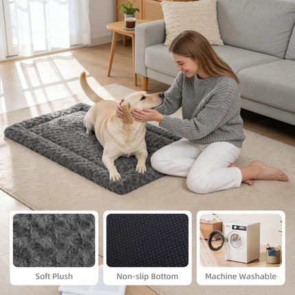 Alfombra de cama para perros lavable tamaño grande, almohadilla esponjosa para jaula de mascotas 42x28 XL