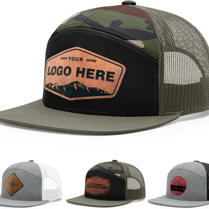 Personalized Custom 168 Style Trucker Leather Patch Hat for Men & Women