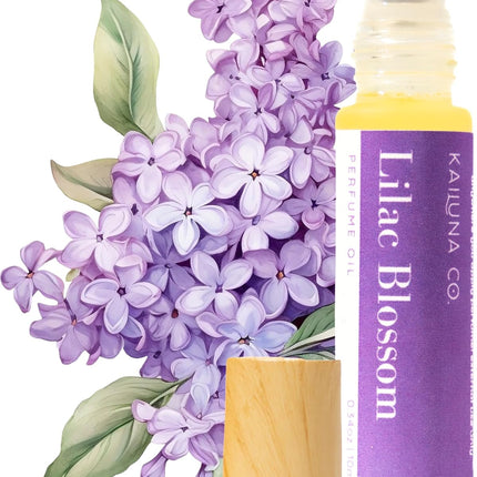 Kailuna Co. Lilac Blossom Delicious Pure Essential and Fragrance Oil Perfume Roll On with Organic Jojoba Oil, Alcohol Free, Small-Batch, Made in California, 0.34 Fl Oz