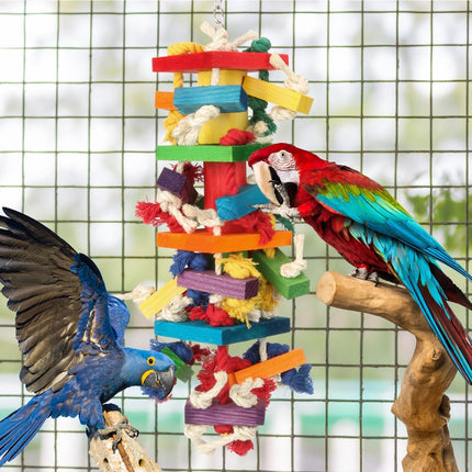 Extra Large Bird Parrot Toys for Macaws, African Greys, Amazons – Durable Parrot Chew Toy for Large Birds