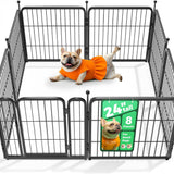 Dog Playpen, 24-Inch 8-Panel, Black