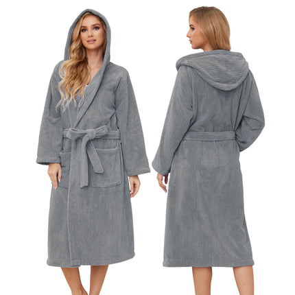 Hooded Bathrobes for Women, Soft Long Towel Robes for Women - Quick Dry yet Warm