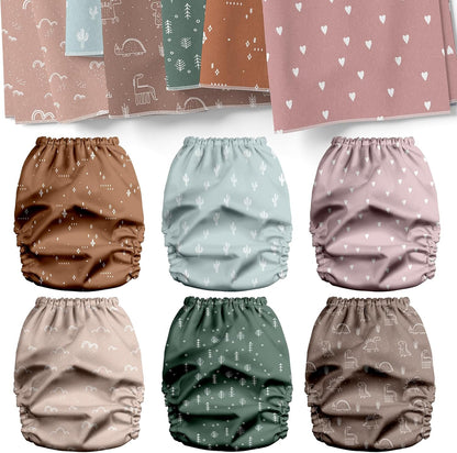 3.0 Pocket Cloth Diapers for Babies with AWJ Lining, 6 Pack with Inserts - Simply Neutrals - photo 2