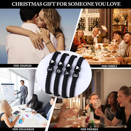 Father's Day Gifts Matching Couple Bracelets Letter Initial Bracelet for Men Women Cute Anniversary Gifts Mother Father Son Daughter Him Her Boyfriend Girlfriend Friendship Bestfriend