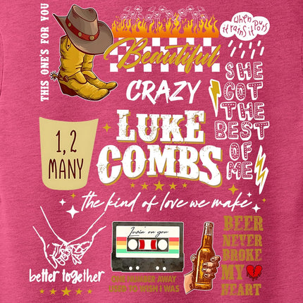 Combs Retro Music Tshirt - Country Concert Outfit, Western Party Longhorn Rodeo T Shirt, Unisex Adult Size S – 2XL