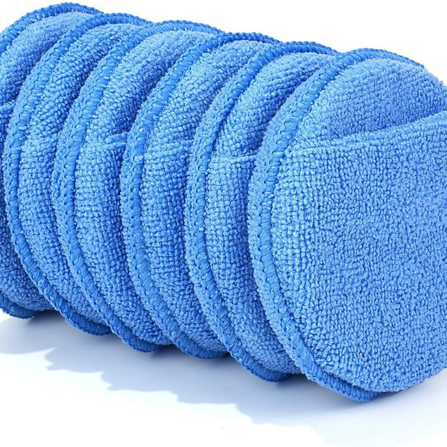 6 Pack Microfiber Wax Applicator Pads with Finger Pocket, 5 Inch