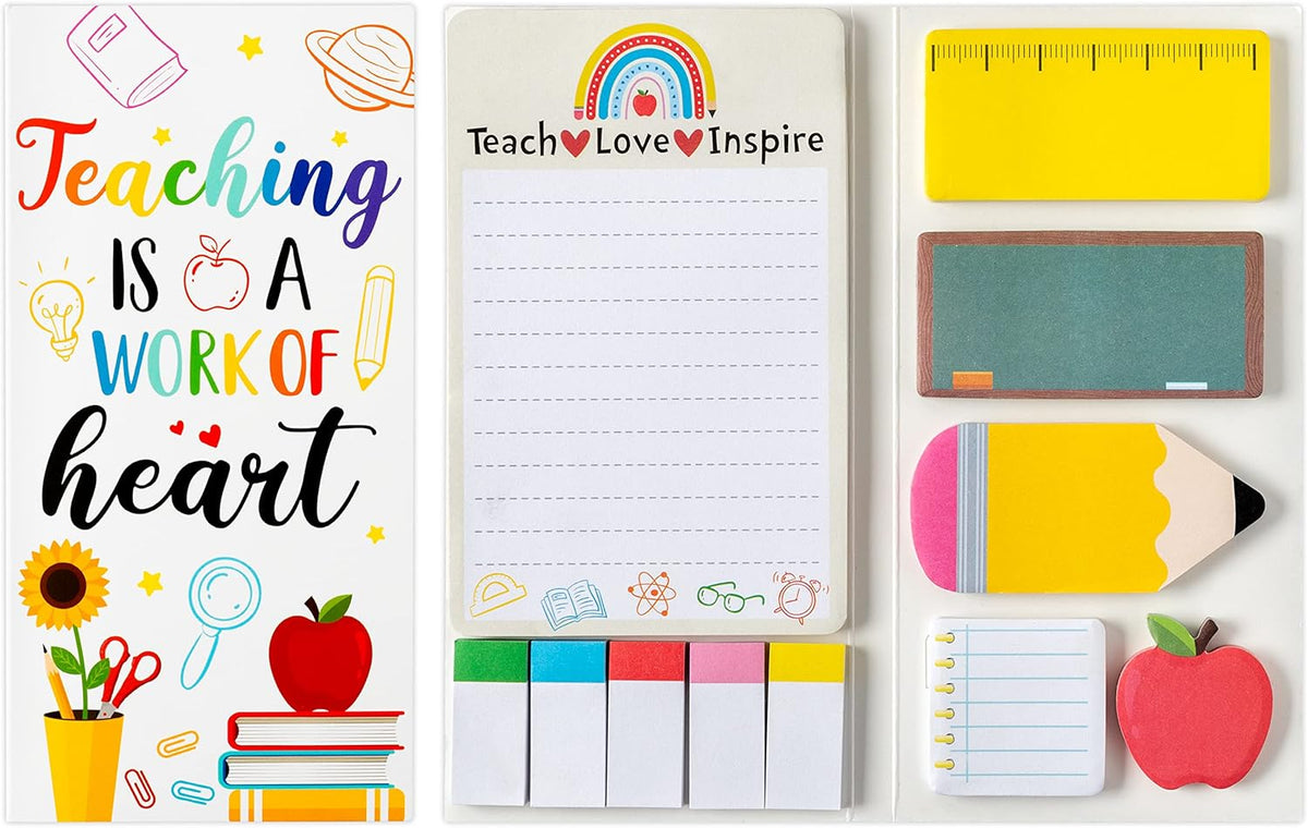 Teaching is A Work of Heart Sticky Notes Set Blackboard Self-Stick