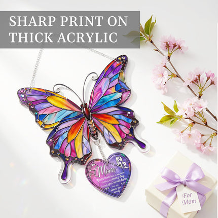 Butterfly Mom Memorial Acrylic Suncatcher Ornament, Loss of Mom Memorial Gifts, Butterflies Memorial Sympathy Gifts, Butterflies Remembrance Window Hangings, Butterfly Gifts for Women