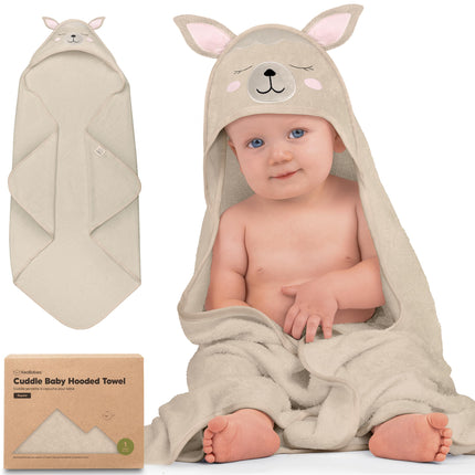 Hooded Baby Towel for Newborn, Baby Bath Towels (Frog, 35x35)