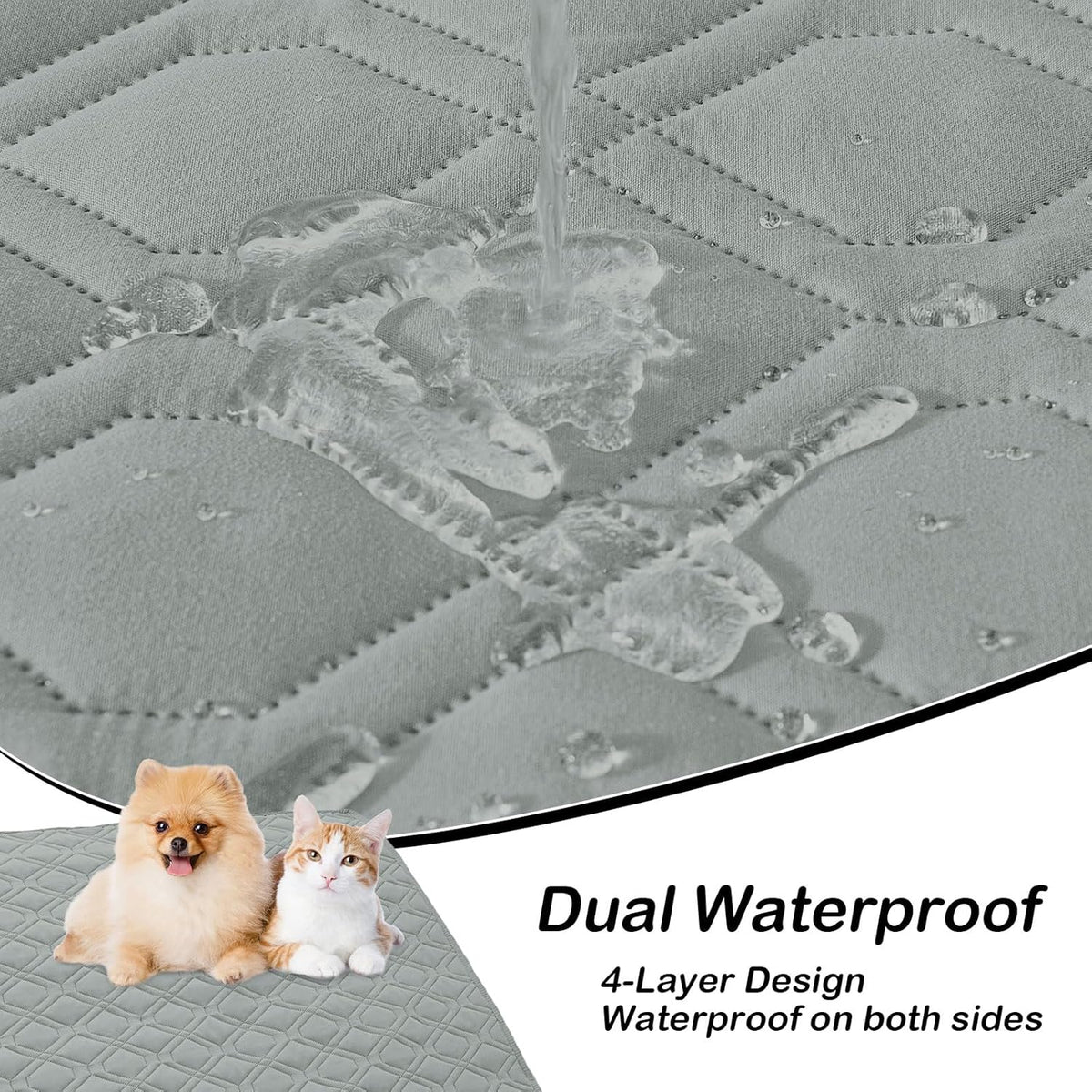 Waterproof Reversible Dog Bed Blanket and Couch Cover, 30 x 70 Inch, Grey/Dark Grey - photo 2